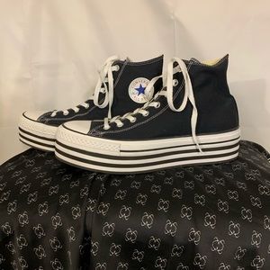 Converse | Shoes | Converse Striped Deck Platform High Tops | Poshmark